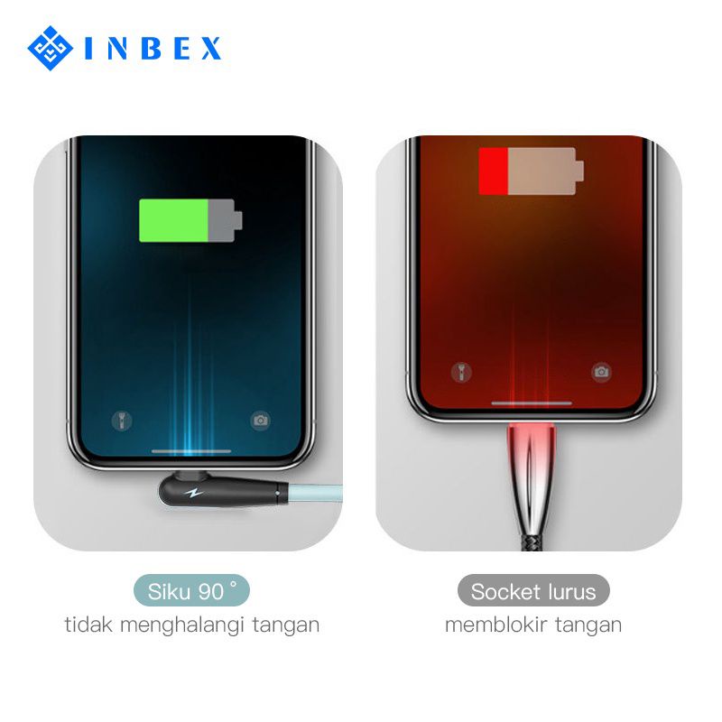 INBEX Kabel Charger Gaming 90° Type-C 3A