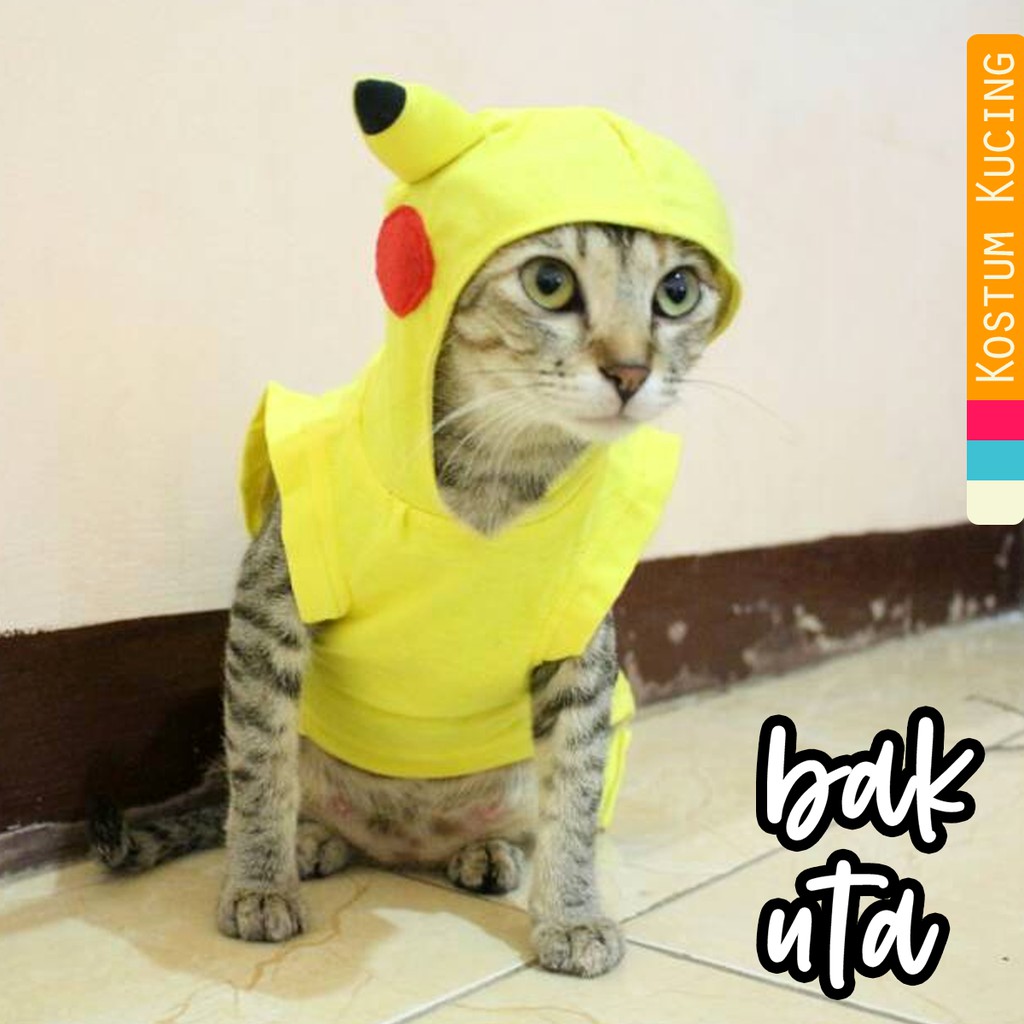 Kostum pikachu untuk kucing / kostum lomba murah meriah size S M L XL