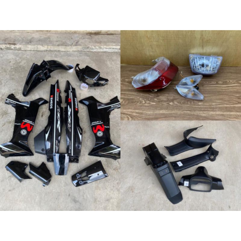 Cover body halus fiz r Movistar hitam body fiz r full set cover body set lampu stoplam fiz r