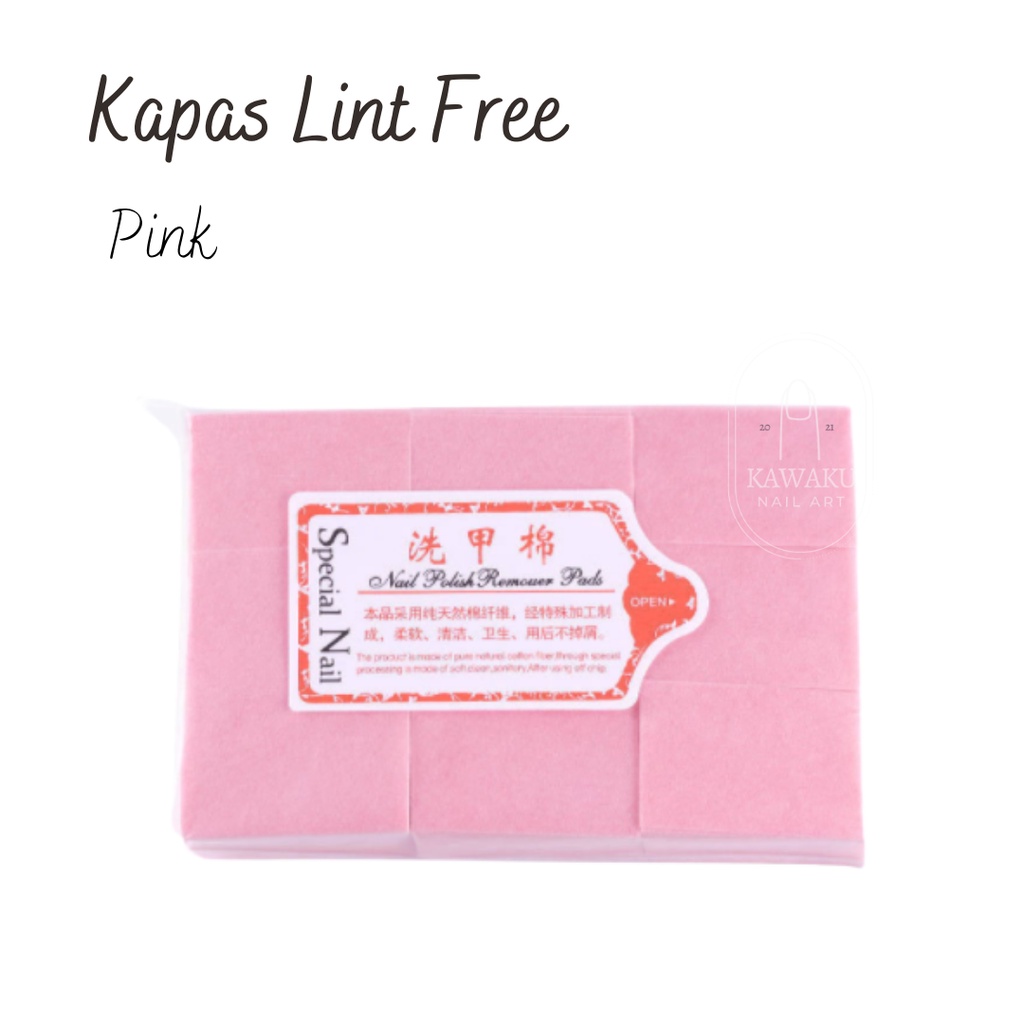 Kapas Lint Free Cotton Nail Art isi 900 / wipes tanpa serat serabut