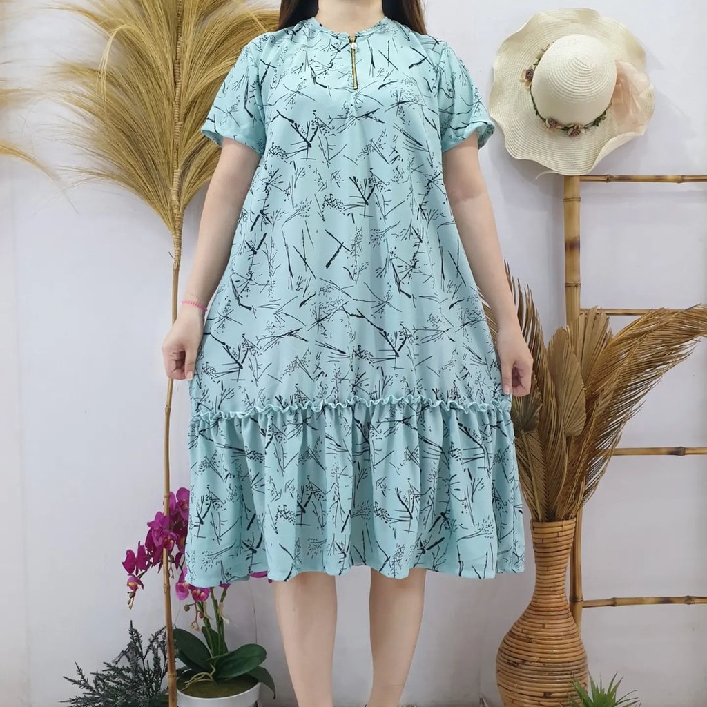 Daster jumbo busui rempel motif ranting bahan voxy premium merk sincia