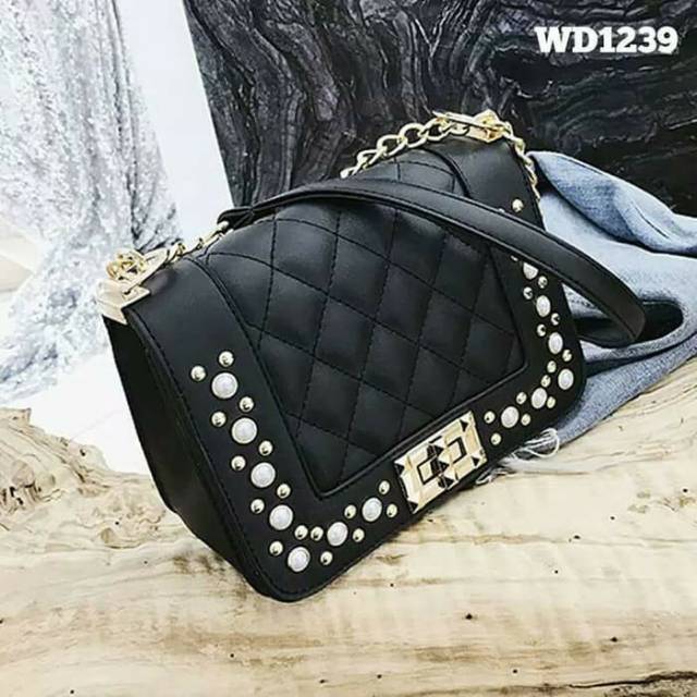 Tas Wanita Import Tas Pesta Black Chanel
