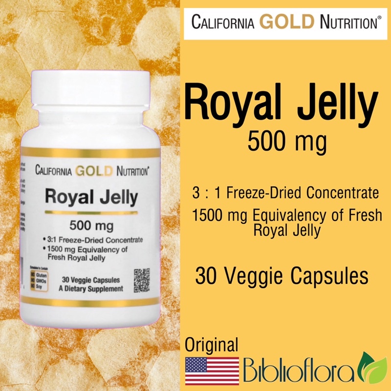 California Gold Nutrition Royal Jelly 500 mg 30 Capsules Freeze Dried