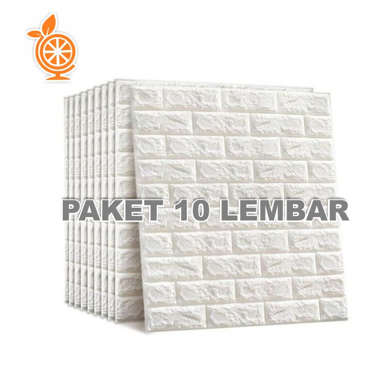 Futureworld PAKET 10 PCS Wallpaper Dinding Foam Bata UK 38x77cm Wallstiker 3d Wallapaper Aesthetic