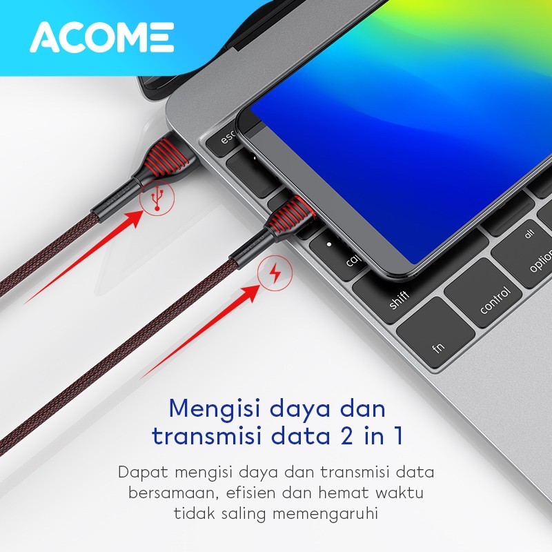 ACOME Kabel Data Micro USB 1 Meter cable  AiC Fast Charging Garansi Resmi 1 Thn ASM-010