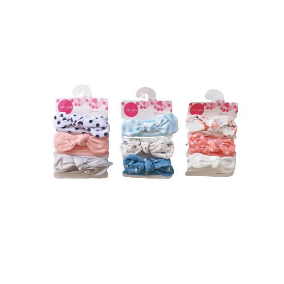 LittleAaron BANDANA MOTIF Baby Headband 3 in 1 Bandana Bando Pita Bayi Anak