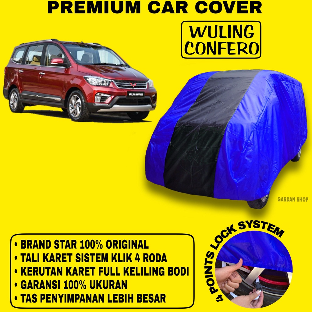 Body Cover WULING CONFERO BIRU HITAM Penutup Bodi Mobil Wuling Confero Waterproof PREMIUM