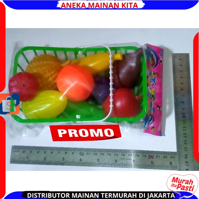 mainan keranjang berisi buah buahanl Berisi 9 Jenis Buah dan Sayur B510 SNI MURAH