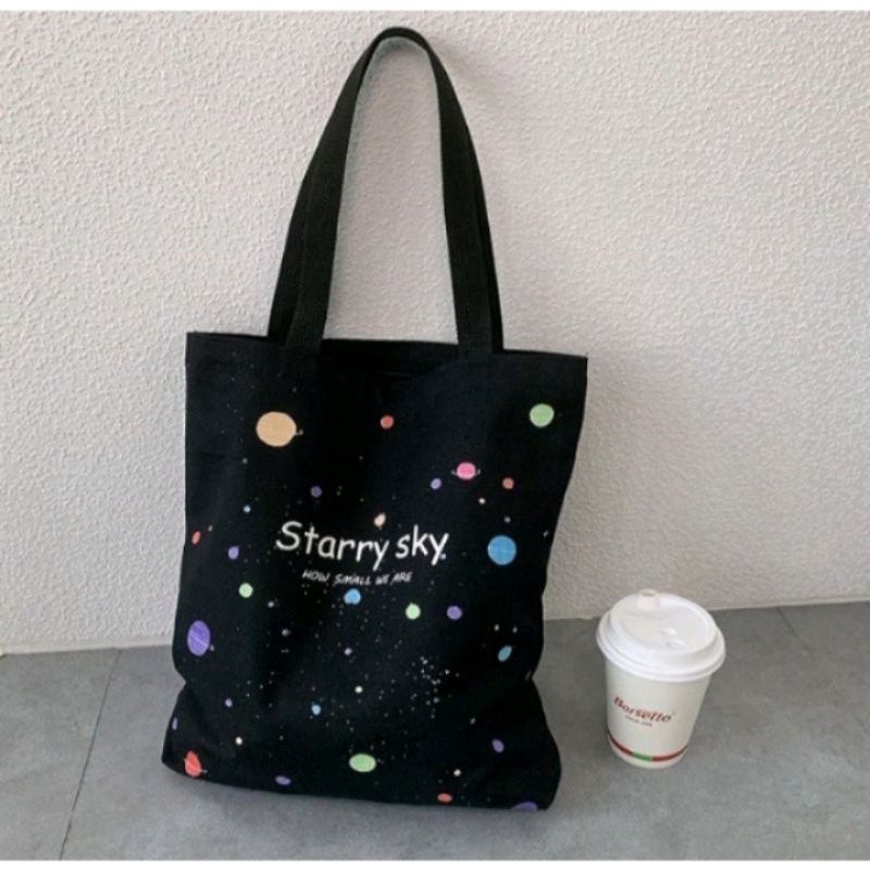 Tote bag art printing planet full colour totebag kanvas tas wanita fashion wanita totebag murah totebag grosir totebag aesthetic korea