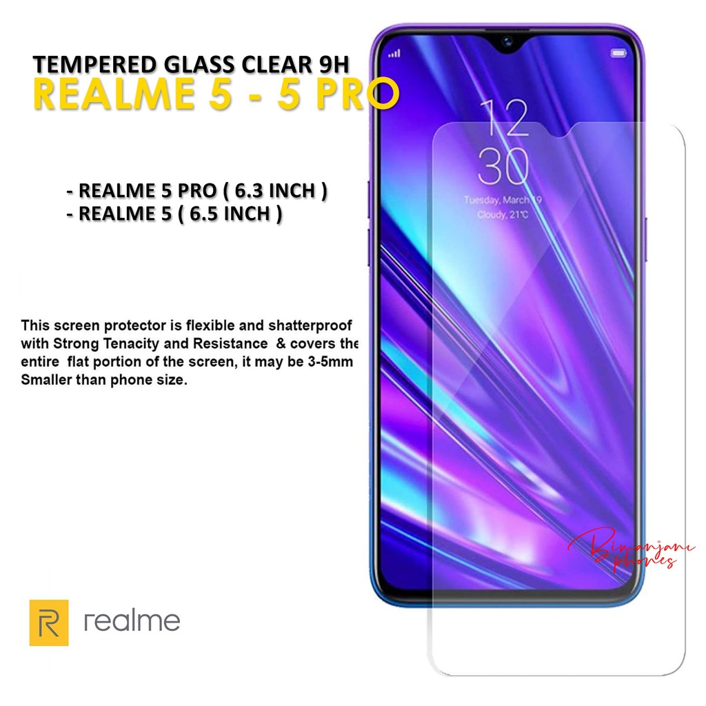 Realme 5 5i 5 Pro C3 Tempered Glass Clear 9h High Quality Anti Gores Kaca Bening 9h Shopee Indonesia