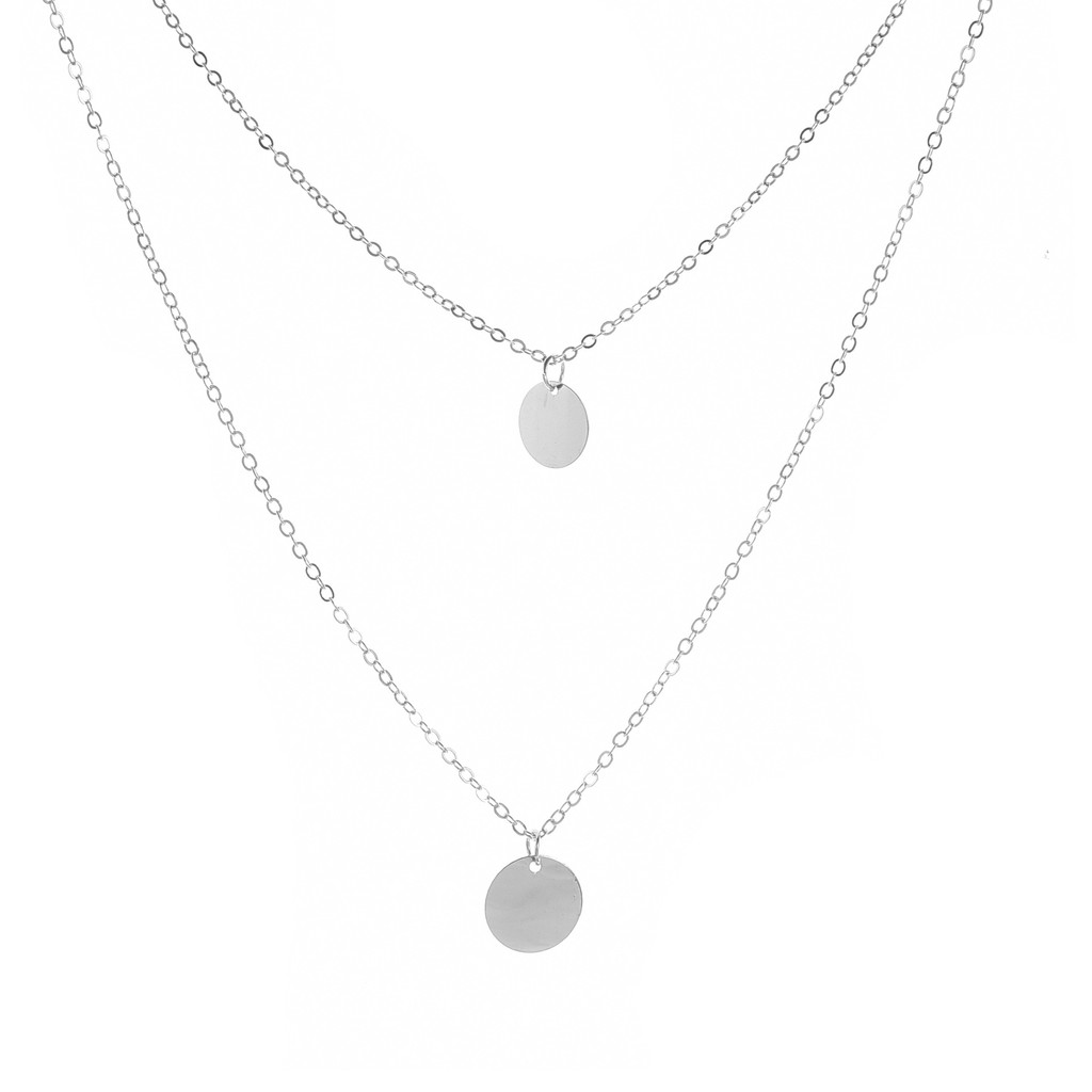 Fashion Sequin Kalung wanita Sederhana Double Necklace kalung emas aesthetic