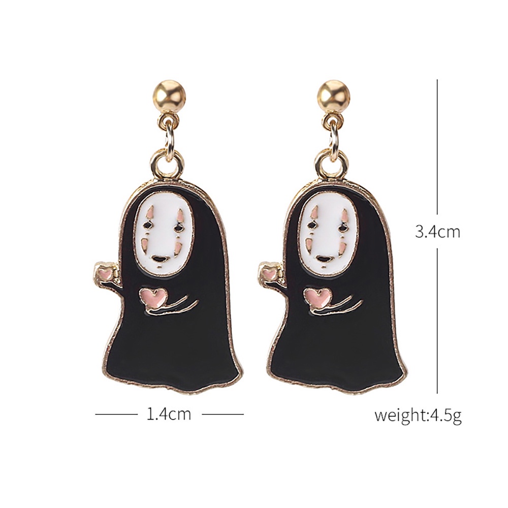 Needway  Women Drip Stud Earrings Creative Spirited Away Ghost Earrings Anime Earrings Fashion Personality for Fans Party Alloy Cartoon