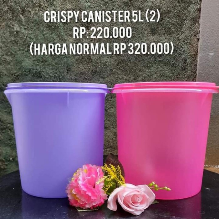 (AFW) tupperware toples crispy canister 2pcs - ungu pink