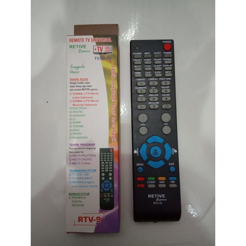 REMOTE TV UNIVERSAL RETIVE RTV-9