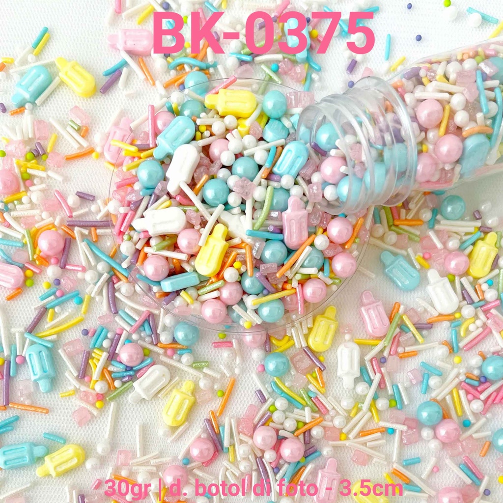 

BK-0375 Sprinkles sprinkle 30 gram popsicle es krim ice cream pastel yamama baking grosir murah sprinkles cake dekorasi mutiara trimit decoration story sprinklestory sprinklesstory sprinkle story yamama baking