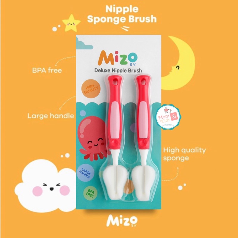 Mizo Nipple Sponge Brush | Sikat botol Susu &amp; Dot