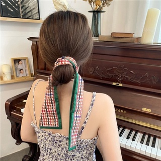 Image of Scraf Syal Satin PREMIUM Twilly Bag Bandana 6.5cm x 95cm Women Skinny Scarf Korean Silk Hair Tie Ribbon
