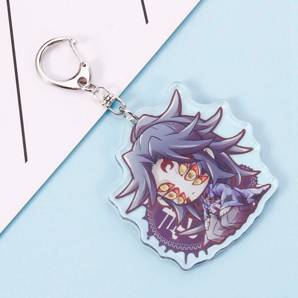 QUINTON Gantungan Kunci Demon Slayer Kreatif Model Patung Akrilik Kimetsu No Yaiba Miniatur Kyoujurou Key Ring