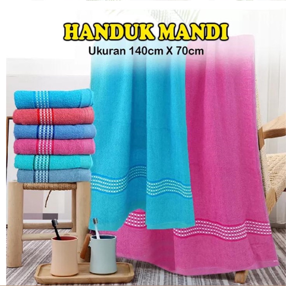 Handuk Mandi Dewasa Katun Premium H17 Ukuran 70x140 cm / Handuk Mandi Katun Halus