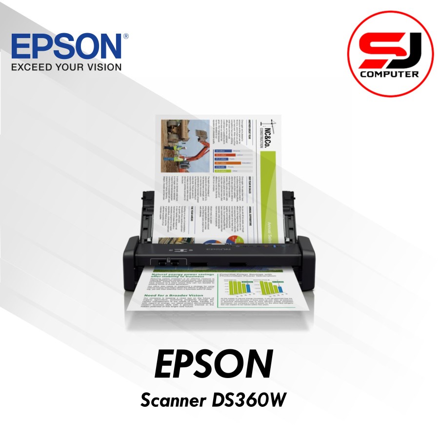 Scanner Epson DS360W DS 360 W Scanner Portable Wifi Bisa Scan F4