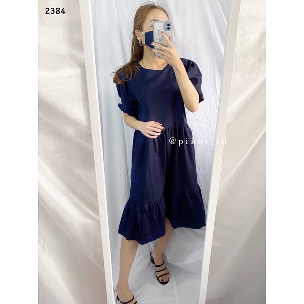 dress korea / vintage dress /  casual dress katun / dress busui wanita / dress lengan balon