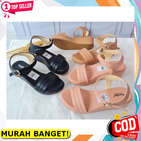 (Bisa Cod) Wedges Wanita Wedges Jepit Anti Slip Sepatu Sandal Murah Kekinian Terbaru Remaja Kondanga