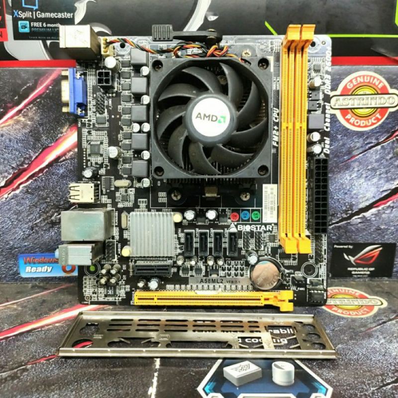 Motherboard AMD FM2+ Biostar Processor APU A6-5400 With VGA Integrated