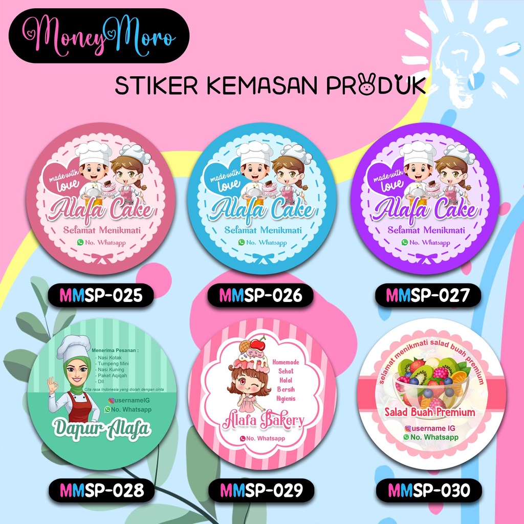 

MoneyMoro Stiker Merk Toples Kue Kering / Stiker Kemasan / Stiker Produk 025-030