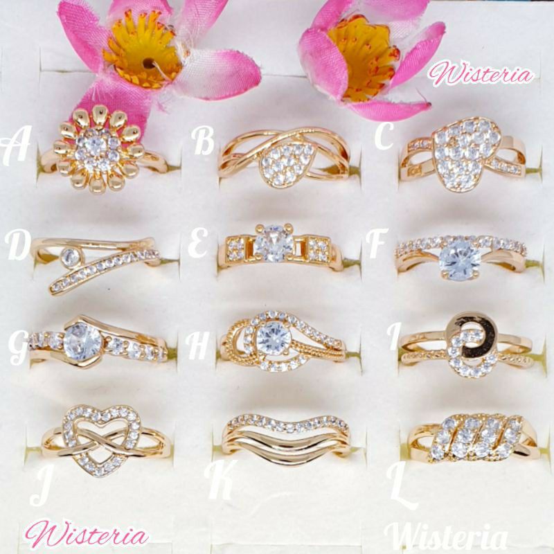 Cincin love permata zircon uk56789 ♡WISTERIA♡