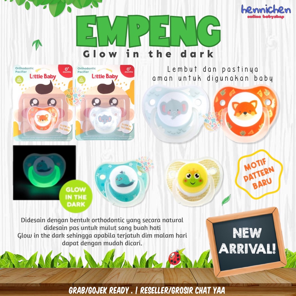Empeng Bayi Little Baby Glow in The Dark 0m+ /Orthodontic Pacifier