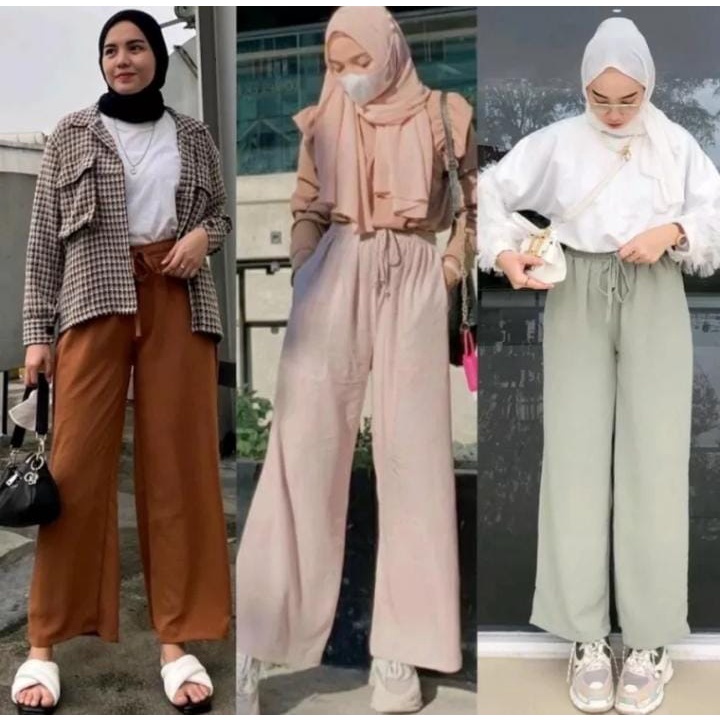 CELANA KULOT CRINKLE AIRFLOW HIGHWAIST PREMIUM KULOT POLOS/ CELANA PREMIUM TALI CELANA KULOT DOTY POLOS / CELANA KULOT TALI PITA DEPAN / CELANA KULOT JUMBO ( HARGA PROMO )