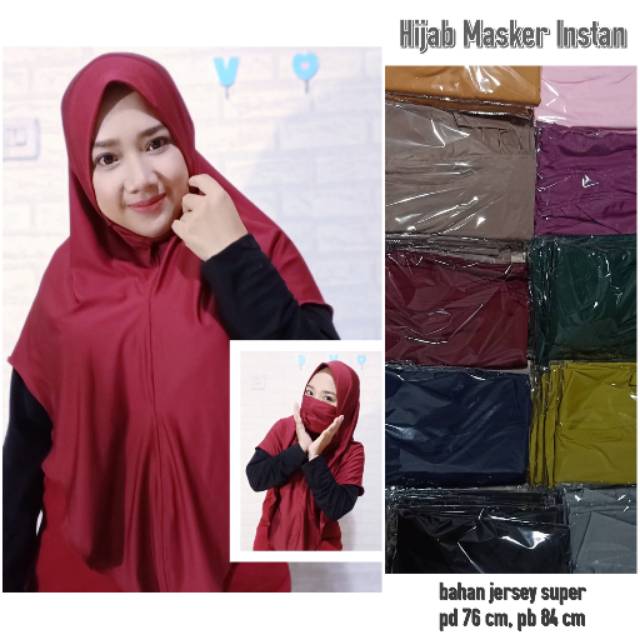 JILBAB INSTAN BAHAN JERSEY PLUS NIQAB / JILBAB  INSTAN NIQAB SYAFALUMA