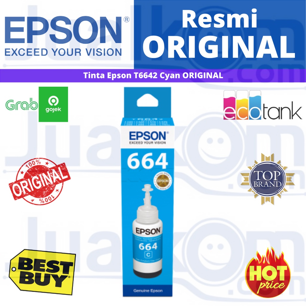 Tinta Epson T6642 Cyan Original T06642 6642