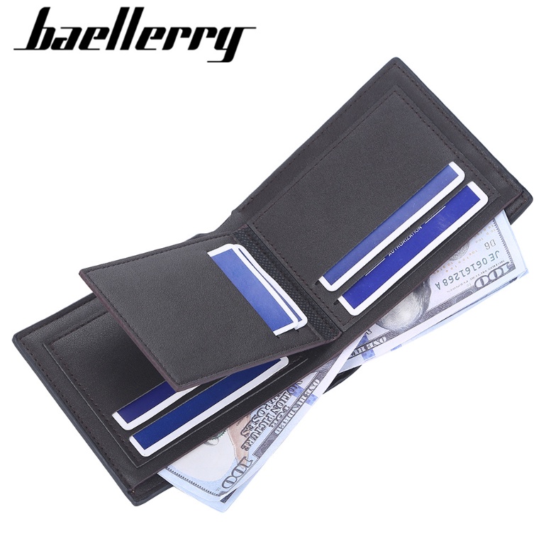 DOMPET KULIT PRIA LIPAT BAELLERRY PENDEK SLOT KARTU BLY049