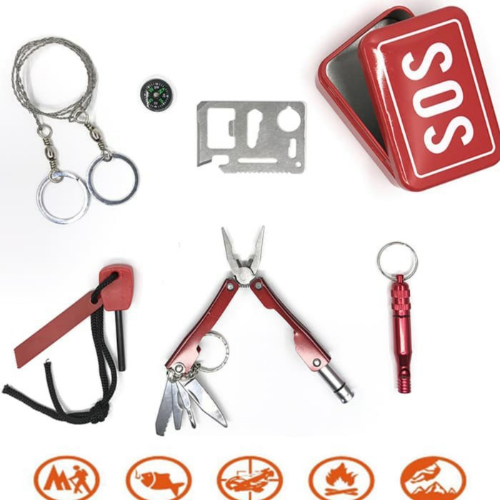 SOS EDC Pack Outdoor Survival Kit Camping Hiking Emergency SOS tools