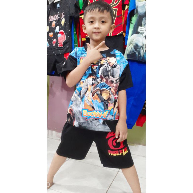 FREE FIRE SETELAN BAJU PENDEK ANAK LAKI