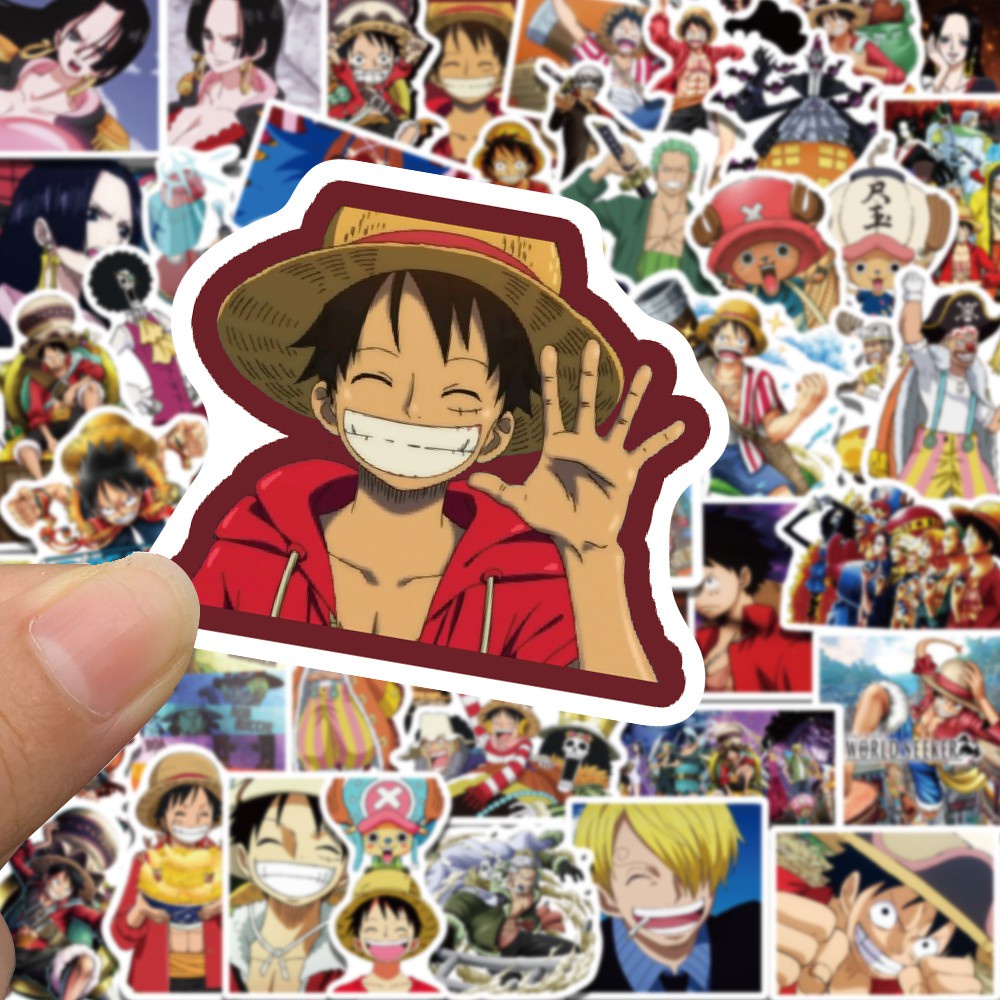 50PCS Anime One Piece Stickers Travel Luggage Guitar Fridge Laptop Waterproof Classic Toy Decals Sticker Fun for Kid Toys