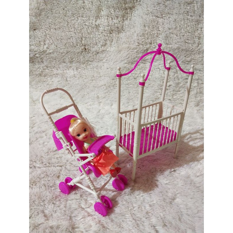 mainan perlengkapan boneka Barbie ibu dan anak