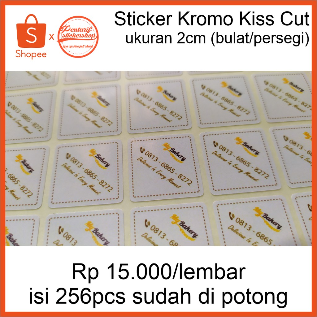 

Sticker Kromo Kiss Cut ukuran 2cm (bulat/persegi)