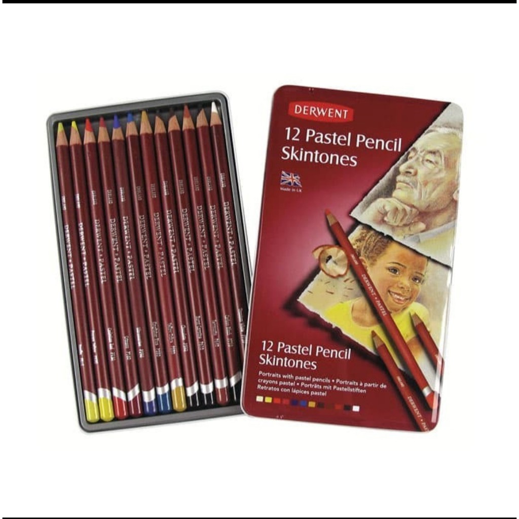 

pensil warna derwent skin tone pastel 12 pencil color made in uk