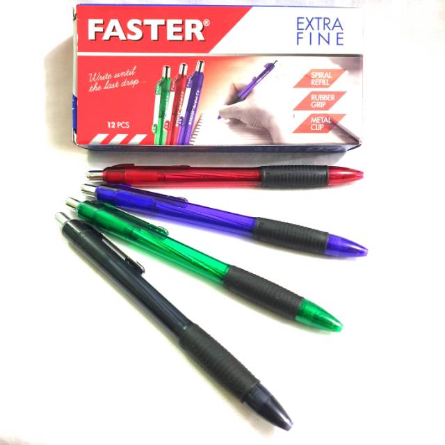 

(ISI 12)Pulpen/Bolpen/Ballpoint/Ballpen Cetekan Faster C6 ExtraFine 0.5 HITAM