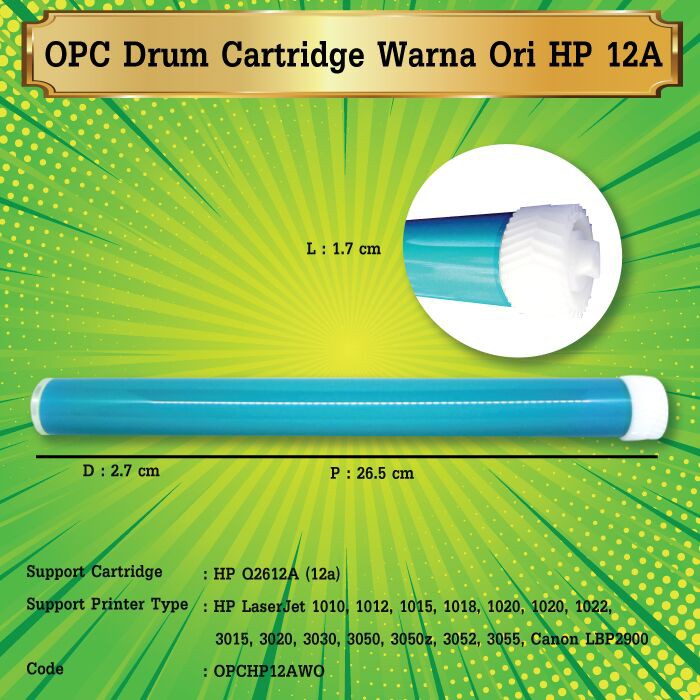 OPC Drum Toner Cartridge HP 12A Warna Ori Canon 303 Printer LaserJet 1010 1020 1022 M1005 LBP2900