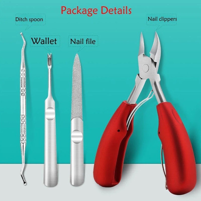 SET GUNTING KUKU 4 IN 1 NAIL CLIPPER MANICURE CANTENGAN JEMPOL KAKI HITAM