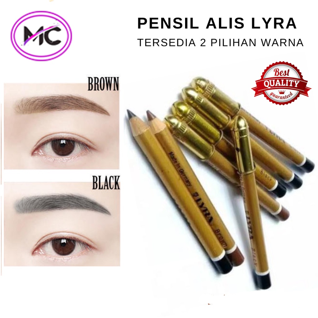 Pensil Alis Original Lyra Warna Hitam Coklat Gold Premium Asli Eyebrow Pencil Liner