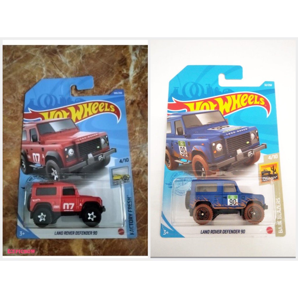 Diecast Hot Wheels LAND ROVER DEFENDER 90 Merah Biru HW Hotwheels Matchbox Mobil Mainan Anak