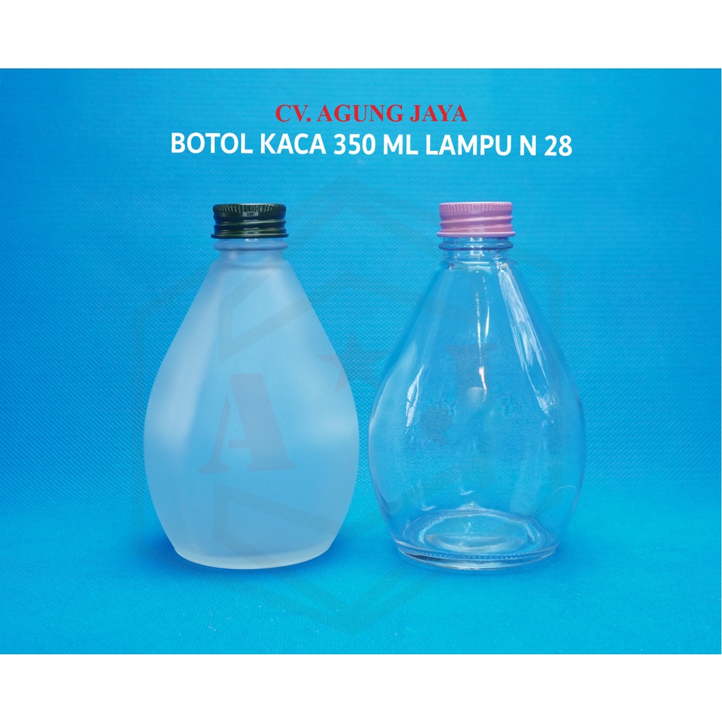 Botol Kaca 350 ml Lampu Frosted Tutup Alumunium