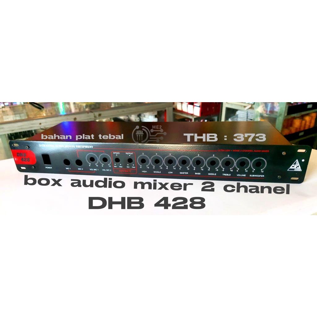 Box power amplifier kit Audio Mixer Plus subwoffer 2 channel Dhb 428 bahan tebal
