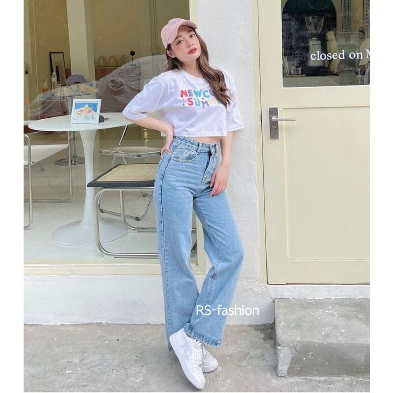 HIGHWAIST KULOT JEANS WANITA LOOSE BLACK / KEKINIAN