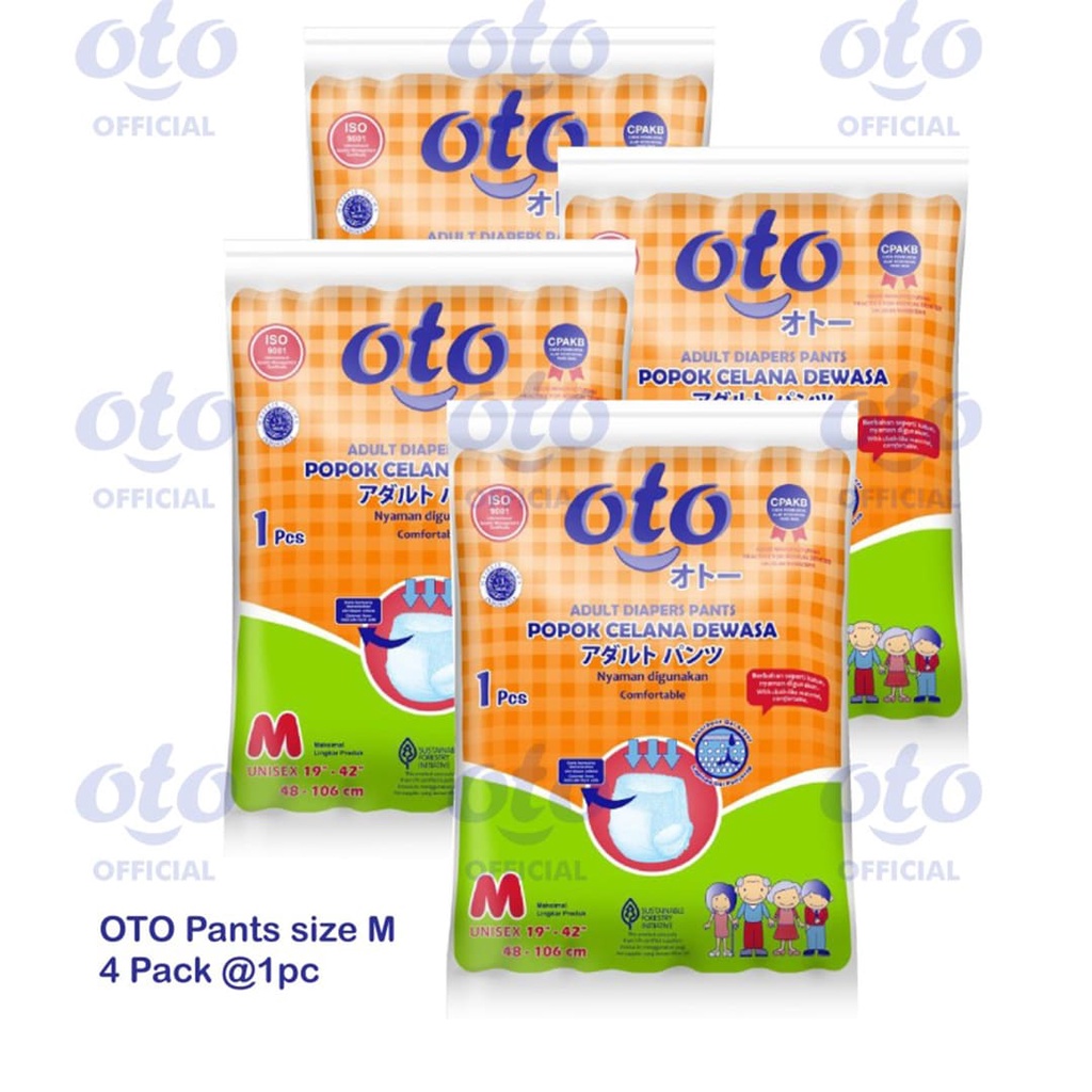 Popok Dewasa OTO Celana / Diapers Adult Pants Renceng isi 1 pcs size M, L dan XL (PAKET ISI 4 pcs)