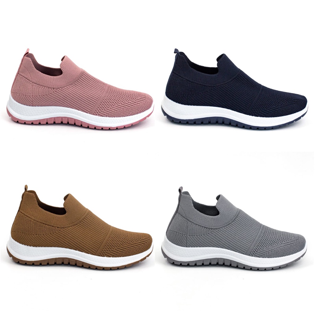 Sepatu Slip On Wanita Sports Shoes Olahraga Cewek Shoes Bahan Canvas Terkini A3051